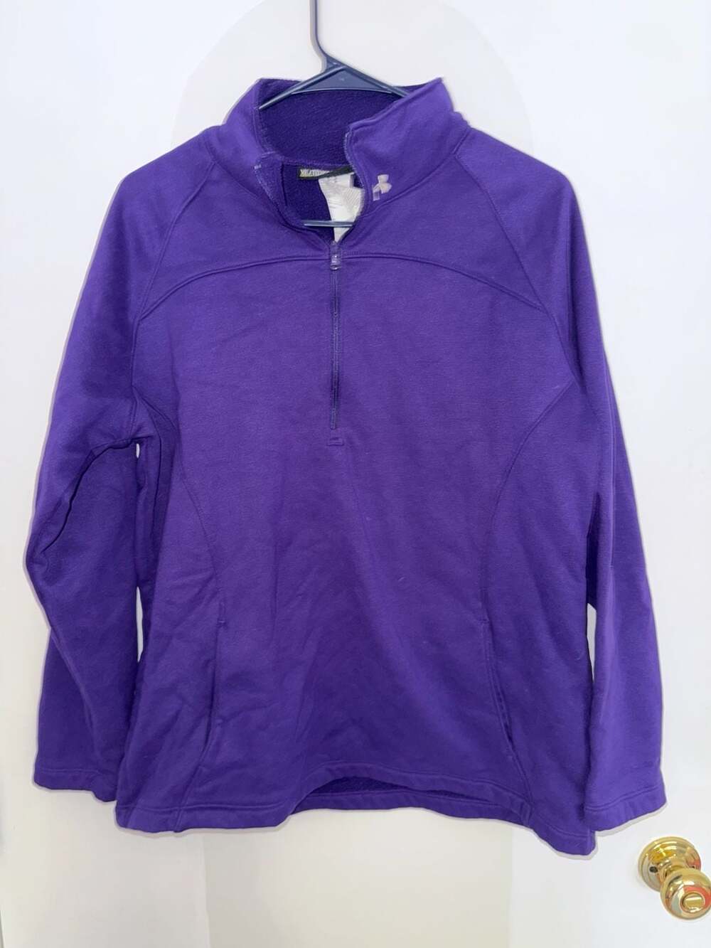 Under Armour Women's Purple Loose Fit Fleece 1/2 Zip Pullover - Picture 1 of 3